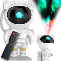 Retoo Projektor, Timer und Fernbedienung Nachtlicht mit Mondlampe LED Sternenhimmel für Kinder Raumdekor-Geschenk Projektionslampe Astronauten-Design