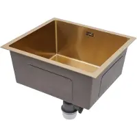 StarTech.com Küchenspüle - Einzelbecken - Mit Wasserhahn - 50 x 45 cm - 201 Edelstahl - 20 cm tief - Gold