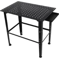 StarTech.com Schweißtisch - Werkbank - 102x60 cm Tischplatte - 1,6 cm Lochraster 5 cm Abstand - Traglast 600 kg - Für schwere Schweißarbeiten - Schwarz