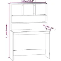 vidaXL Schreibtisch mit Regal Weiß 102x45x148 cm Holzwerkstoff