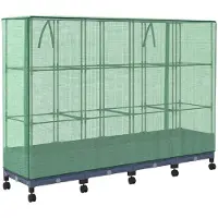 vidaXL Gartenplanter mit Gewächshausabdeckung und Rädern 4 Stk. PP