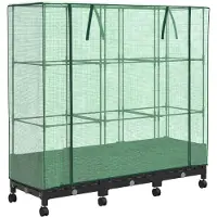 vidaXL Gartenplanter mit Gewächshausabdeckung und Rädern 3 Stk. PP