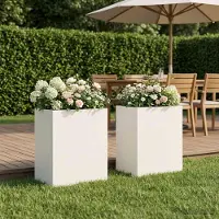 Prolenta Maison Exclusive - Garten-Pflanzgefäß 2 stk. Weiß 40 x 30 x 40 cm