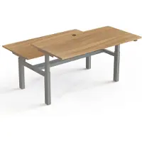 Stier Team-Schreibtisch 501-88 elektrisch höhenverstellbar 160 x 80 cm Nussbaum melaminbeschichtet 65-125 cm