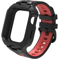 StarTech.com Silikonarmband mit Schutzrahmen - Huawei Watch Fit 4 Pro - 2-in-1 Armband und Schutzhülle - Dornschließe - Schwarz/Rot