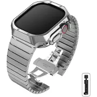 StarTech.com Smartwatch-Armband - Edelstahlarmband mit TPU-Hülle - Für Ultra 1/2 - 49 mm - Silber