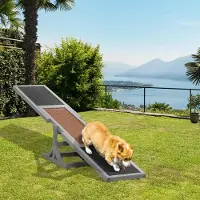 Sweiko Hundewippe Aqulity-Wippe Hundesportwippe, 180 x 30 x 30 cm, Grau + Braun