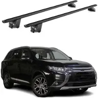 Aurilis Dachträger für Mitsubishi Outlander III 2013-2021 100kg Alu Schwarz 2 tlg
