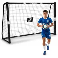 StarTech.com Fußballtor Garten - Großes Fußballtor 240x160 cm - Stahlrahmen - Netz - Für Kinder und Jugendtraining - Schwarz