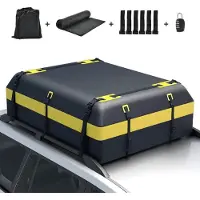 StarTech.com 600-l-Dachbox für Auto - Wasserdicht - 6 Türhaken - Zahlenschloss - Rutschfeste Matte - Faltbar - Gelb