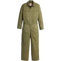 Levi's - "Iconic" Jumpsuit für Damen, Mit Kragen, Denim, Weites Bein, Langärmlig (Oliv)