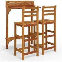 vidaXL 3-tlg. Balkonbar-Set Massivholz Akazie