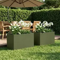 Prolenta Maison Exclusive - Garten-Pflanzgefäß 2 stk. Olivgrün 50 x 40 x 40 cm