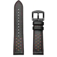 StarTech.com Lederarmband für Smartwatch - Ersatzarmband - Kompatibel mit Watch X/X2 - Dornschließe - Unisex - Schwarz und Orange