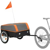 Vevor Fahrradanhänger Lastenanhänger Transportwagen Faltbar 40 kg Tragkraft, Kohlenstoffstahl & 600D Oxford, Mit Regenschutz Reflektoren & Fahne, Für 22-28 Zoll Räder, Fahrradwagen für Einkauf Camping