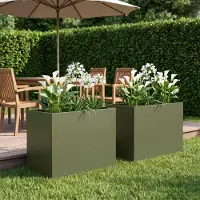 Prolenta Maison Exclusive - Garten-Pflanzgefäß 2 stk. Olivgrün 50 x 40 x 50 cm
