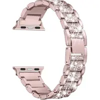 StarTech.com Diamantbesetztes Smartwatch-Armband - Edelstahl - Metallknopfverschluss - 38/40/41 mm - Rosérosa