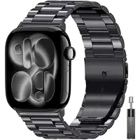 StarTech.com Metallarmband - Smartwatch-Armband - Edelstahl - Faltschließe - Für 42/44/45/49 mm - Werkzeug inklusive - Schwarz