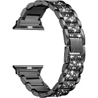 StarTech.com Diamant-Armband - Smartwatch-Armband - Edelstahl - Metallknopfverschluss - 42 mm - Serien 1–3 - Schwarz