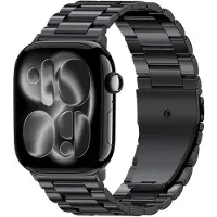StarTech.com Armband für Apple Watch - Metallarmband - Edelstahl - Faltschließe - Series 11/10, 42 mm - Schwarz