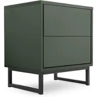 Beautysofa NACHTTISCH Giana mit 2 Schubladen, 43 cm, Flaschengrün