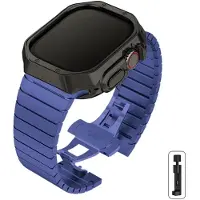 StarTech.com Smartwatch-Armband - Metallarmband mit TPU-Hülle - Edelstahl - 49 mm Ultra 1/2 - Blau-Schwarz