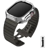 StarTech.com Smartwatch-Armband - Metallarmband - Edelstahl - TPU-Hülle - Armband Mit Hülle - 38/40/41 mm - Schwarz/Silber