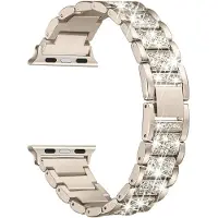 StarTech.com Diamantbesetztes Smartwatch-Armband - Uhrenarmband - Edelstahl - Metallverschluss - 44, 45 und 49 mm - Vintagegold