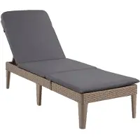 Keter Verstellbare Gartenliege „Jaipur Sun Lounger“ in Cappuccino + Liegenkissen „Jaipur“ Farbe Dunkelgrau, Stoff S-500 Größe 190 x 60 cm