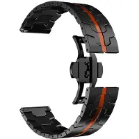StarTech.com Smartwatch-Armband - Modell GS 3 - Edelstahl - Faltschließe - Schwarz/Rot