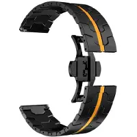 StarTech.com Smartwatch-Armband - Metallarmband - Für Watch 4/4 Pro 46 mm - Edelstahl - Schmetterlingsverschluss - Schwarz-Orange