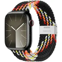 StarTech.com Smartwatch-Armband - Nylon - 44/45/46/49 mm - 20 cm - Zweiteilige Schnalle - Zpatte Black Rainbow