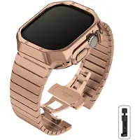StarTech.com Smartwatch-Armband - Metallarmband mit TPU-Schutzhülle - Edelstahl - Series 10 42 mm - Roségold