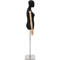 vidaXL Verstellbare Mannequin 165-213 cm mit Fuß Weiblich PP Schwarz