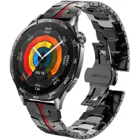 StarTech.com Smartwatch-Armband - Xiaomi Watch 5 - Edelstahl - 22 mm - Dornschließe - Schwarz/Rot