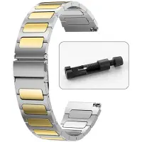 StarTech.com Metallarmband für Smartwatch - GT 5 Pro 46 mm GT5 GT4 GT3 GT2 - Edelstahl - 22 mm - Faltschließe - Silber-Gold