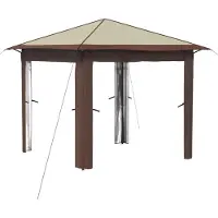 vidaXL Gazebo ohne Seitenwand 2,6 x 2,6 m Creme und Braun