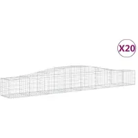 vidaXL Gabionen mit Hochbogen 20 Stk. 400x50x40/60cm Verzinktes Eisen