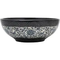 vidaXL Aufsatzwaschbecken Schwarz und Blau Rund Ø41x14 cm Keramik