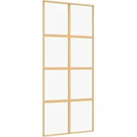vidaXL Schiebetür Golden 90x205 cm ESG-Klarglas und Aluminium