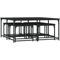 vidaXL Satztische 5 Stk. Schwarz Holzwerkstoff