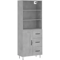 vidaXL Highboard Betongrau 69,5x34x180 cm Holzwerkstoff