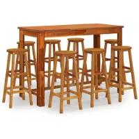 vidaXL 9-tlg. Gartenbar-Set Massivholz Akazie