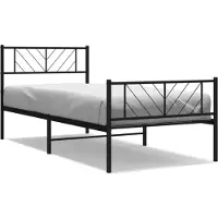 vidaXL Bettgestell mit Kopf- und Fußteil Metall Schwarz 80x200 cm