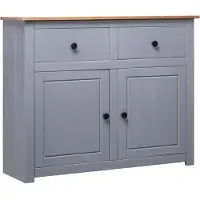 vidaXL Sideboard Grau 93x40x80 cm Kiefernholz Panama