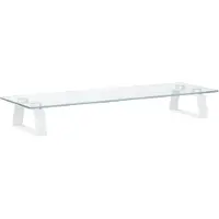 vidaXL Monitorständer Weiß 60x20x8 cm Hartglas und Metall