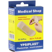 Holthaus Medical Pflasterstrips Ypsiplast wasserfest 2,5x7,2 cm 50 St Pflaster