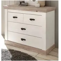 Furn.Design KOMMODE Pinie weiß, Oslo Pinie Landhaus, Schubladenkommode, 107 x 84 cm