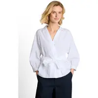 Tom Tailor Schlupfbluse Sommerbluse mit V-Ausschnitt und Bindeband