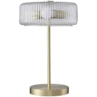 Vente-unique Tischlampe Lacaya Transparent Goldfarben 30 cm